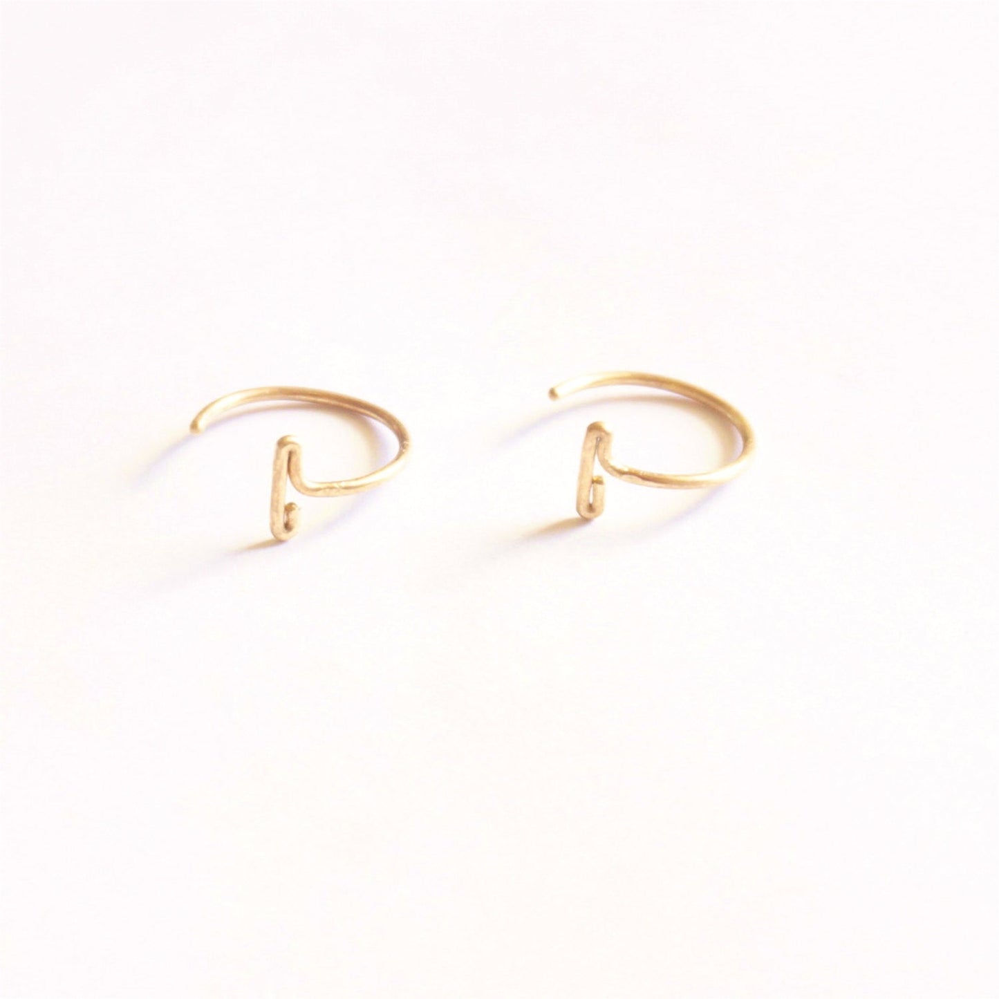 6mm Bar Ear Hugger Earring 042 - Patination Design