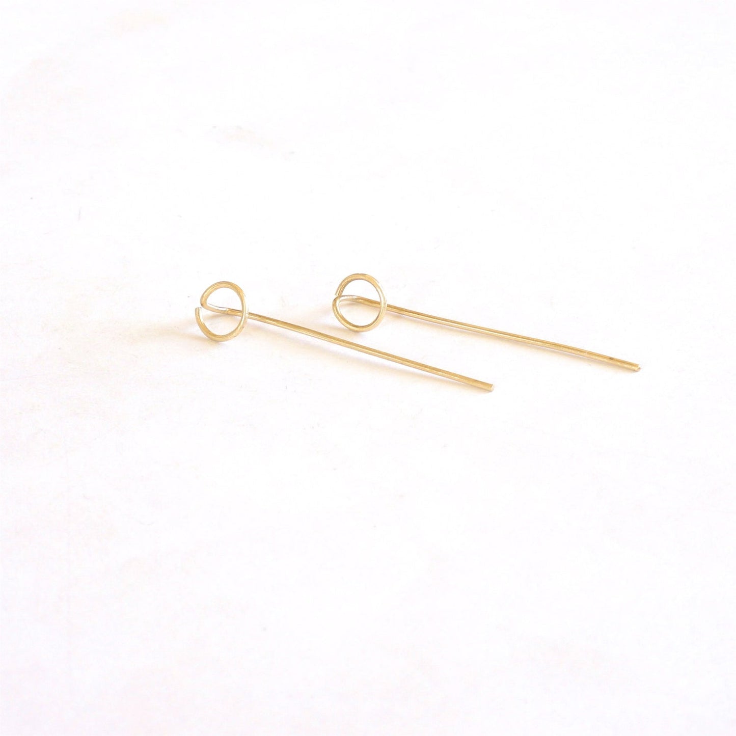 7mm Open Circle Threader Earrings 029 - Patination Design