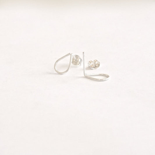 7mm Open Drop Stud Earrings 022 - Patination Design