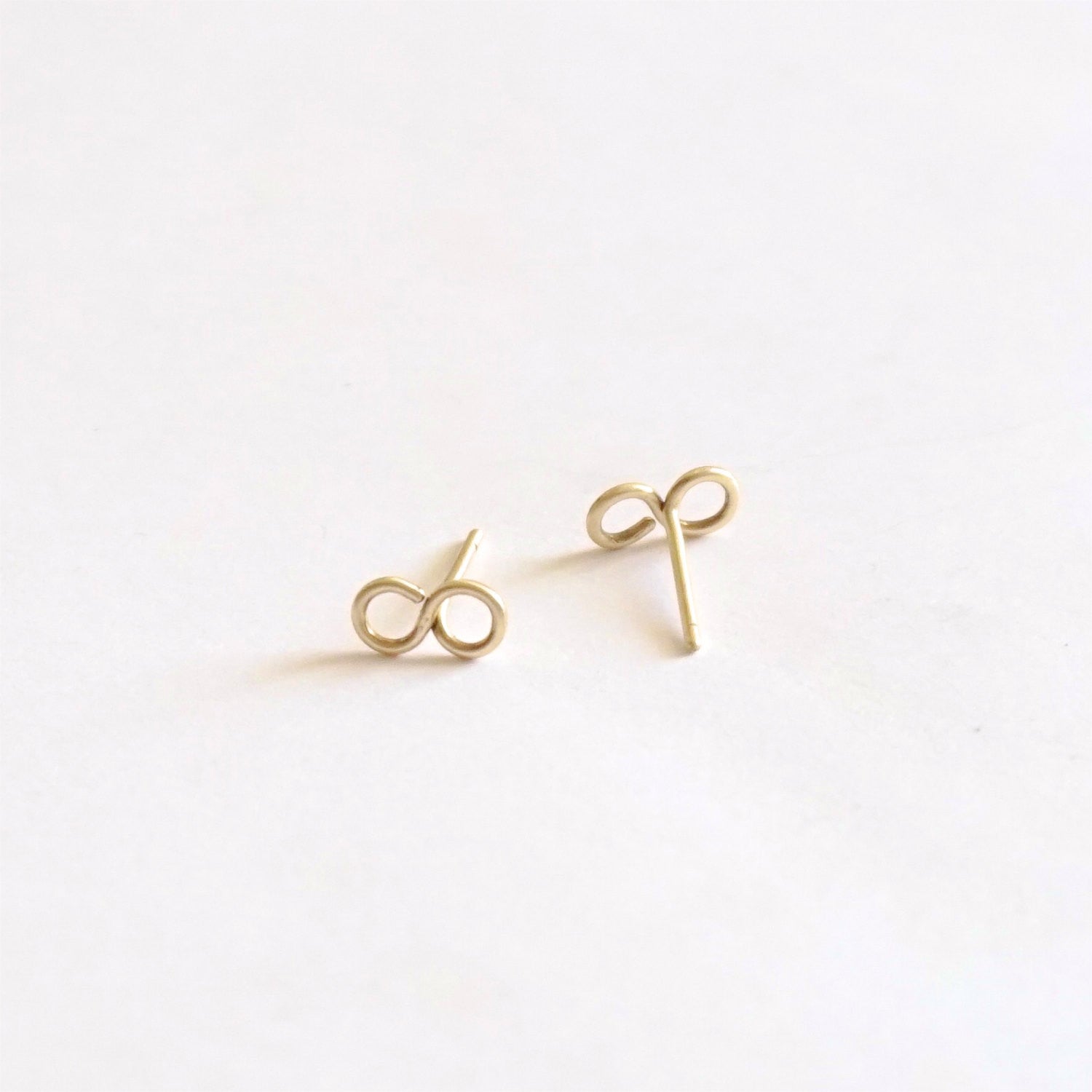 Cute Small Real Gold Design Forming Studs Daily Use Earring Collections  ER1553