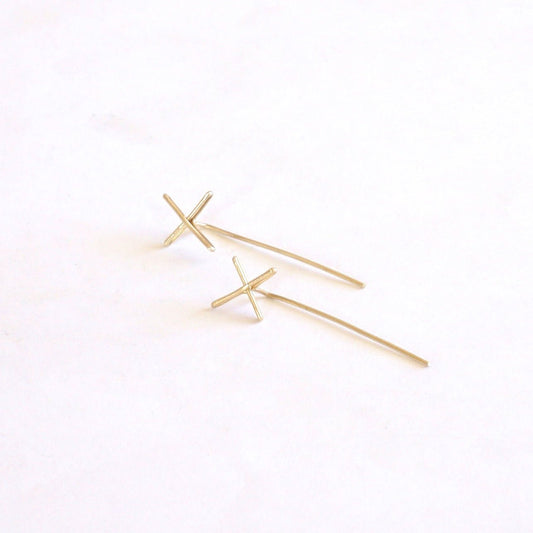 X Threader Earring Plus Threader Earrings 030 - Patination Design